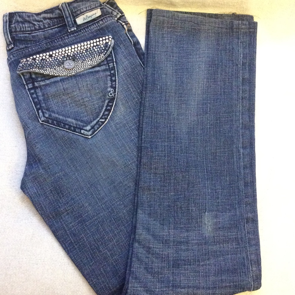 J&Company low-rise jeans rhinestone pocket flaps
